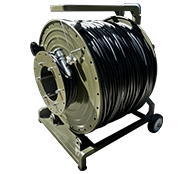 500 Meter TFS DuraTAC&reg;  Stainless Steel Armored Tactical Fiber Cable terminated with TFS Stainless Steel Magnum  Connectors - 4 Fibers - Single Mode - with Reel