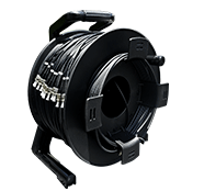 500 Meter TFS DuraTAC®  Stainless Steel Armored Tactical Fiber Cable terminated with 12 ST Connectors - Single Mode - with Reel